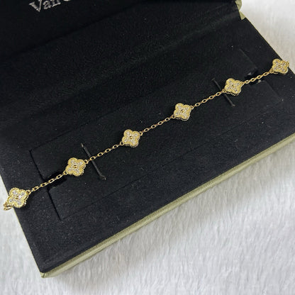 [💎ROSE💎]CLOVER 6 MOTIF DIAMOND BRACELET