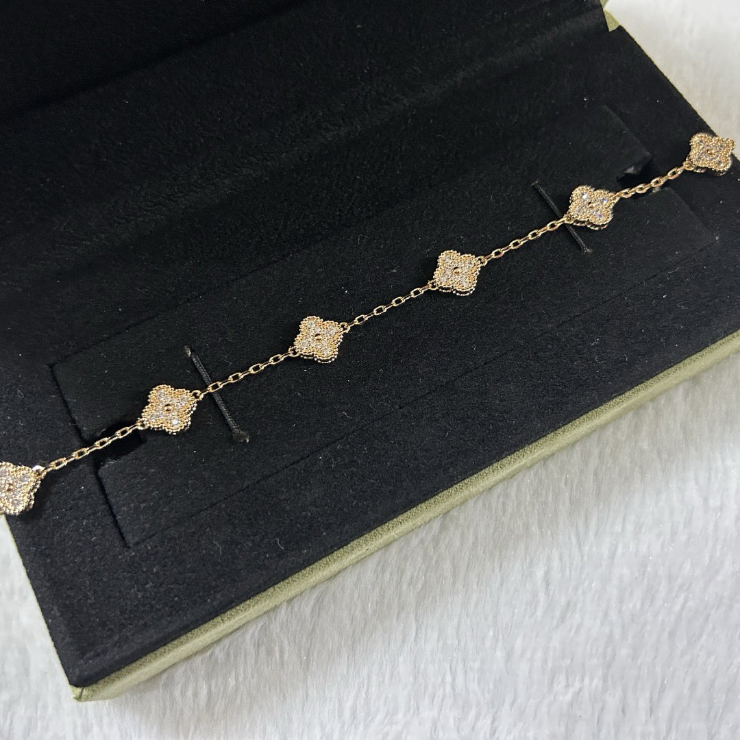 [💎ROSE💎]CLOVER 6 MOTIF DIAMOND BRACELET