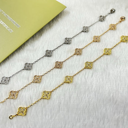 [💎ROSE💎]CLOVER 6 MOTIF DIAMOND BRACELET