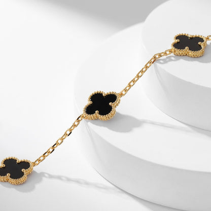 [Rose Tomorrow]CLOVER 10 MOTIFS ONYX NECKLACE