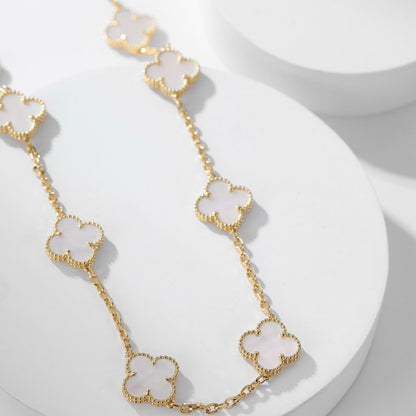 [Rose Tomorrow]CLOVER 10 MOTIFS WHITE MOTHER OF PEARL NECKLACE