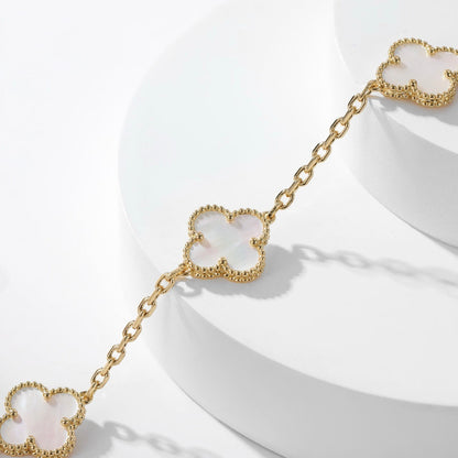 [Rose Tomorrow]CLOVER 10 MOTIFS WHITE MOTHER OF PEARL NECKLACE