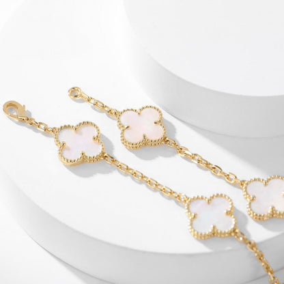 [Rose Tomorrow]CLOVER 10 MOTIFS WHITE MOTHER OF PEARL NECKLACE