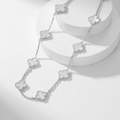 [Rose Tomorrow]CLOVER 10 MOTIFS WHITE MOTHER OF PEARL NECKLACE