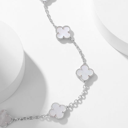 [Rose Tomorrow]CLOVER 10 MOTIFS WHITE MOTHER OF PEARL NECKLACE