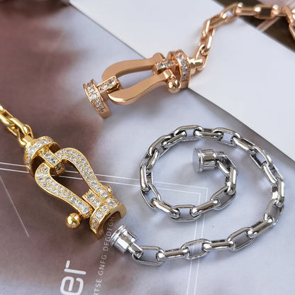 [Rose Tomorrow]FORCE LARGE HORSESHOE CLASP  METAL BRACELET