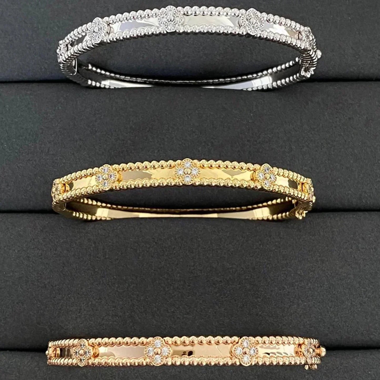[💎ROSE💎]CLOVER BRACELET 4MM DIAMONDS