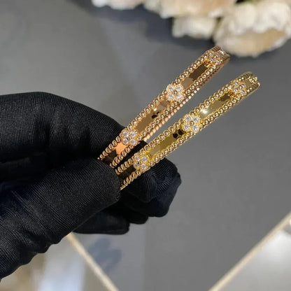 [💎ROSE💎]CLOVER BRACELET 4MM DIAMONDS