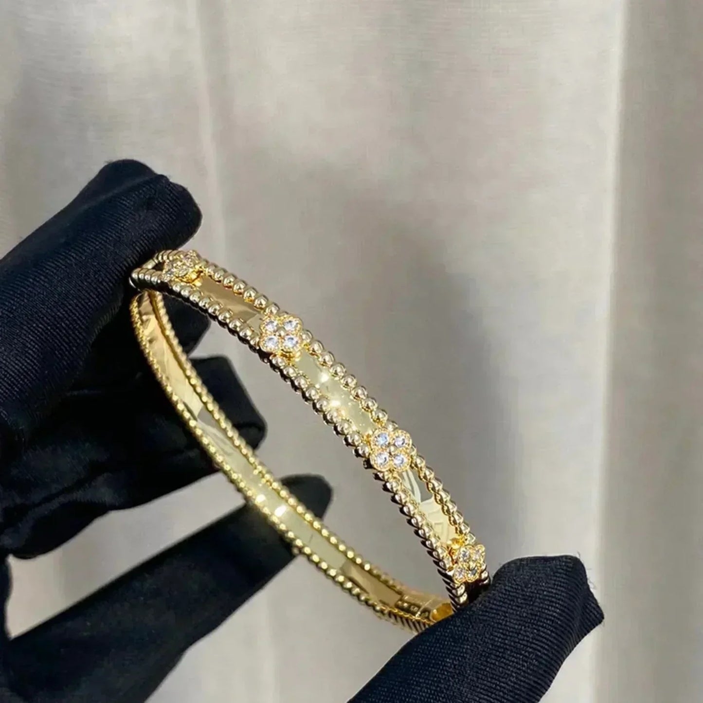 [💎ROSE💎]CLOVER BRACELET 4MM DIAMONDS