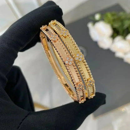[💎ROSE💎]CLOVER BRACELET 4MM DIAMONDS
