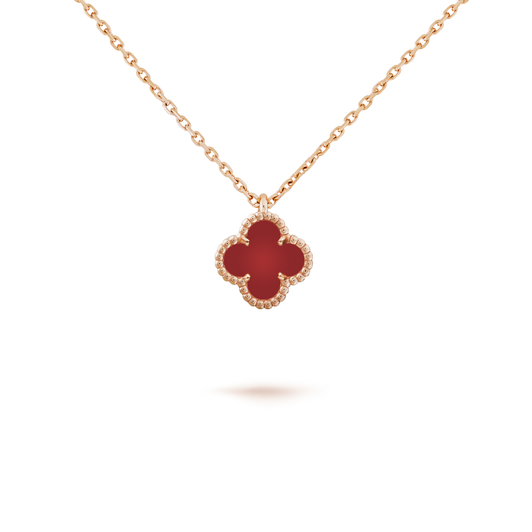 [Rose Tomorrow]CLOVER MINI 9.5MM WHITE CARNELIANS NECKLACE