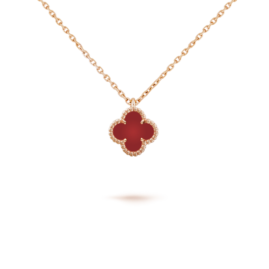 [Rose Tomorrow]CLOVER MINI 9.5MM WHITE CARNELIANS NECKLACE