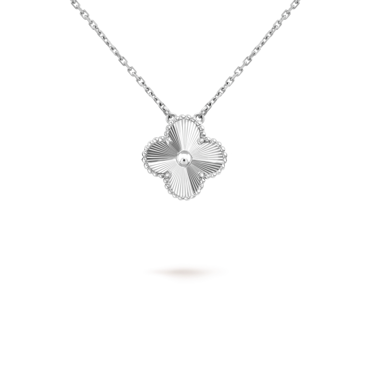 [Rose Tomorrow]CLOVER 15MM LASER NECKLACE SILVER