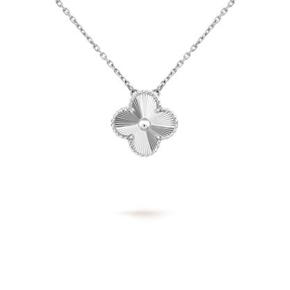 [Rose Tomorrow]CLOVER 15MM LASER NECKLACE SILVER