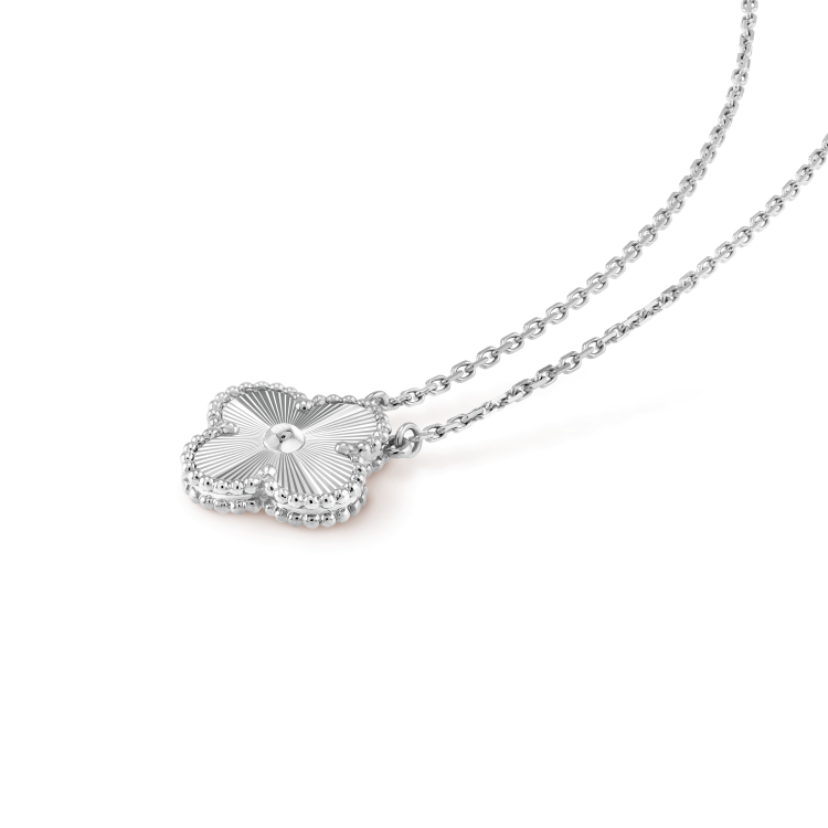 [Rose Tomorrow]CLOVER 15MM LASER NECKLACE SILVER