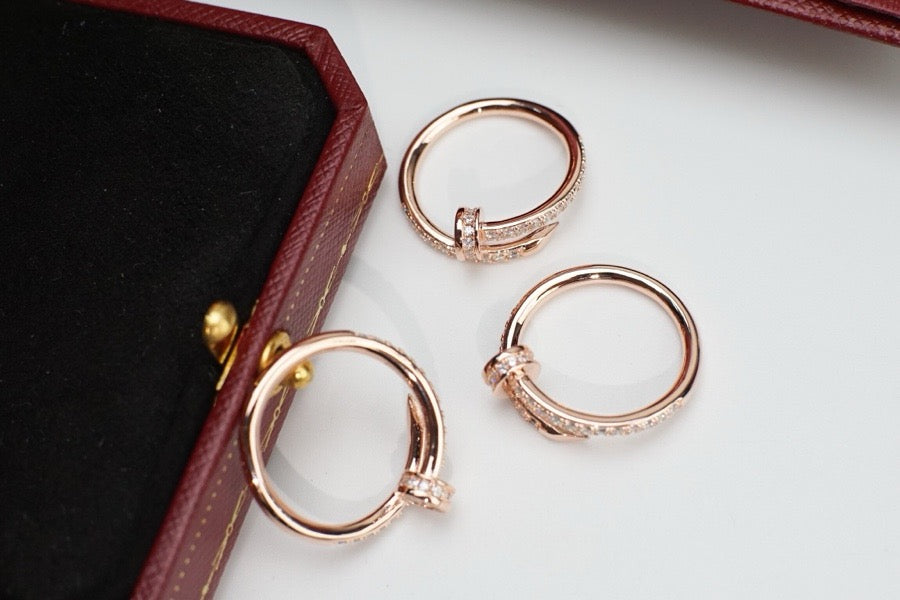 [Rose Tomorrow]JUSTE RING 1.8MM PINK GOLD DIAMONDS