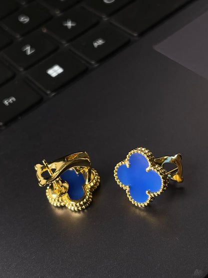 [Rose Tomorrow] CLOVER LARGE (20mm) 1 MOTIFS BLUE MOP STUD EARRINGS