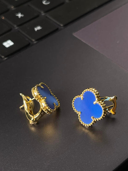 [Rose Tomorrow] CLOVER LARGE (20mm) 1 MOTIFS BLUE MOP STUD EARRINGS