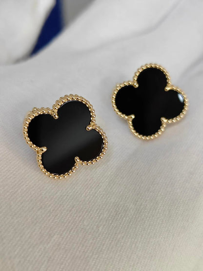 [💎ROSE💎]CLOVER 20MM BLACK MOP EARRINGS