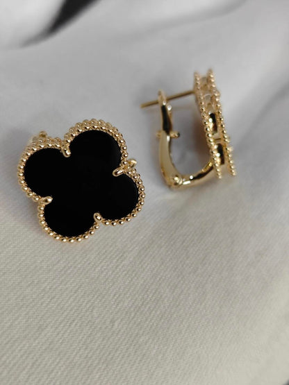 [💎ROSE💎]CLOVER 20MM BLACK MOP EARRINGS