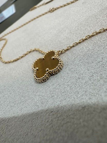 【💎ROSE💎】CLOVER 15MM Tiger Eye Stone Necklace
