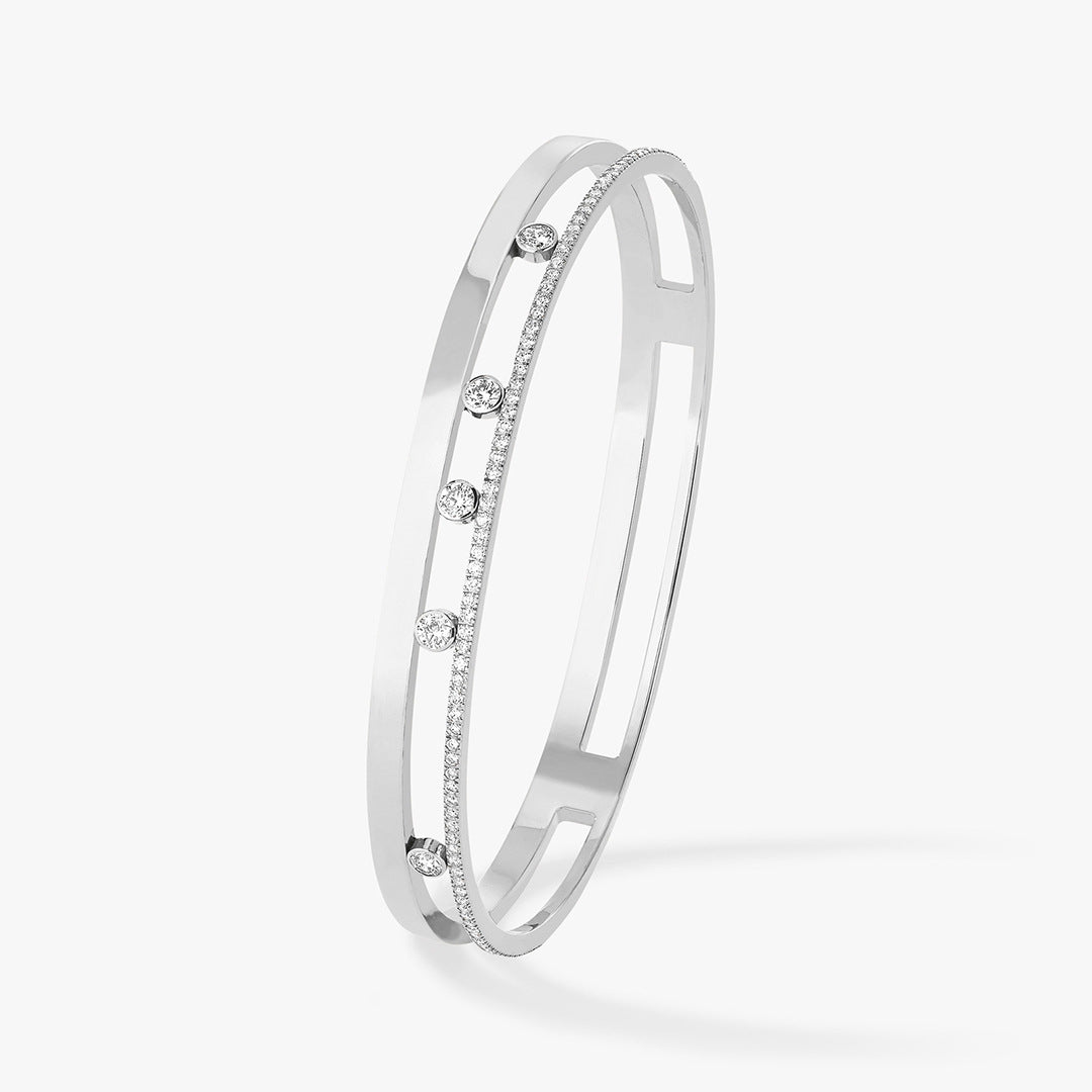 [Rose Jewelry]MK Half-Diamond Sliding Bracelet