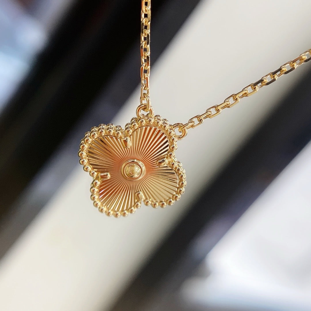 [Rose Tomorrow]CLOVER 15MM LASER NECKLACE