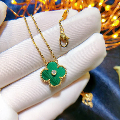 [Rose Tomorrow]CLOVER 15MM DIAMOND TURQUOISE NECKLACE