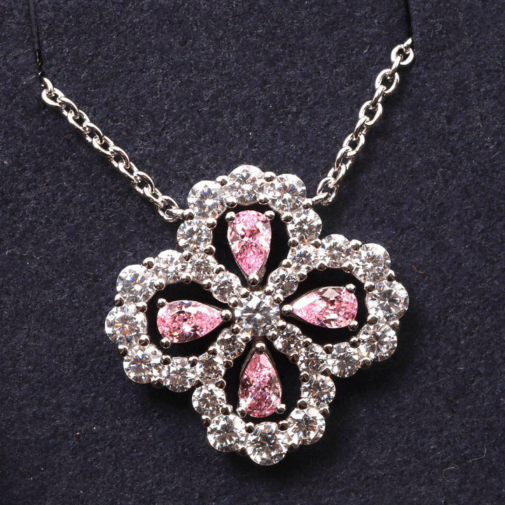 [Rose Tomorrow]LOOP NECKLACE FULL MOTIF DIAMOND 16MM MULTIPLE COLORS