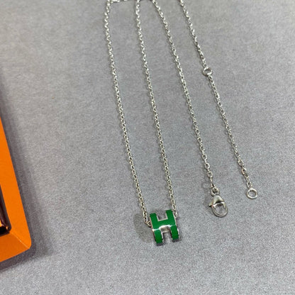 [Rose Tomorrow]POP H GREEN NECKLACE SILVER AND GOLD