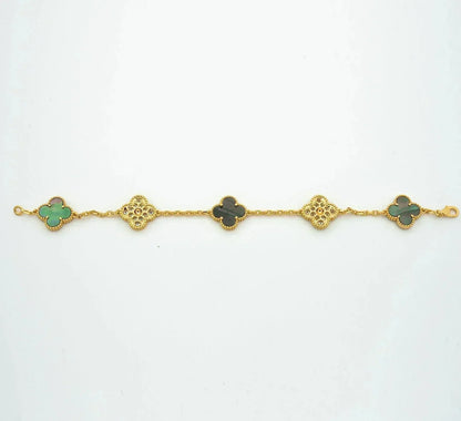 [💎ROSE💎]CLOVER 5 MOTIF GRAY MOP DIAMOND BRACELET