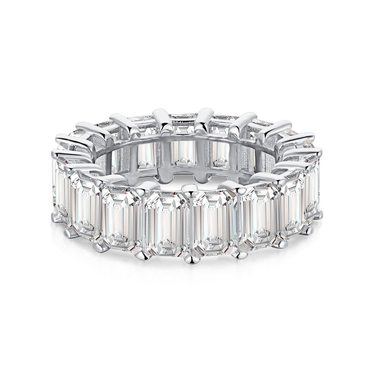 [Rose Tomorrow]0.75 Carat Elegant Emerald Cut Tennis Ring