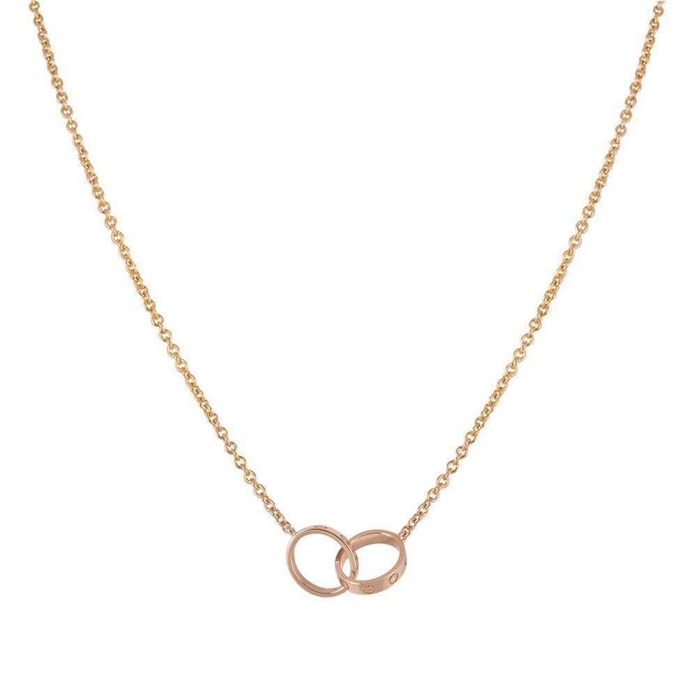 [Rose Tomorrow]LOVE NECKLACE DOUBLE RING PINK GOLD