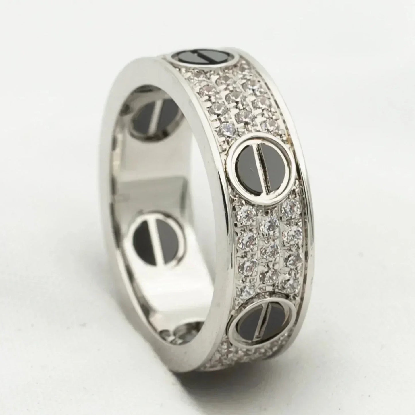 [Rose Tomorrow]LOVE RING 5.5MM DIAMONDS PAVED CERAMIC