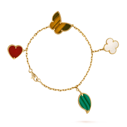 [Rose Tomorrow]LUCKY SPRING 5 MOTIF GOLD BRACELET