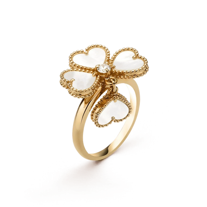 [Rose Tomorrow]SWEET CLOVER WHITE MOP RING