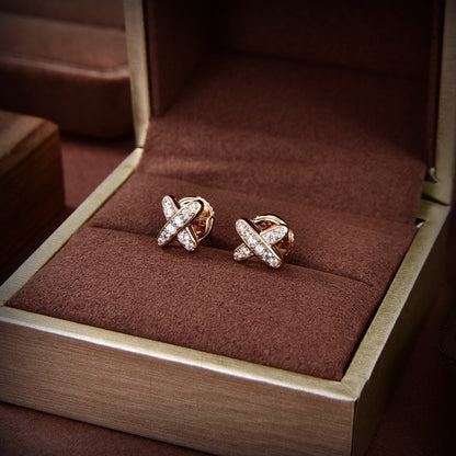 [Rose Tomorrow]JEUX DE GOLD DIAMOND EARRINGS