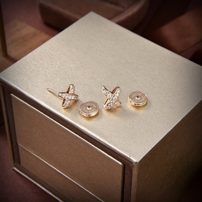 [Rose Tomorrow]JEUX DE GOLD DIAMOND EARRINGS