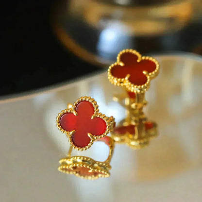 [Rose Tomorrow]CLOVER MEDIUM 1 MOTIFS CARNELIAN  EARRINGS