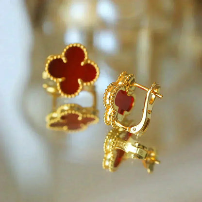 [Rose Tomorrow]CLOVER MEDIUM 1 MOTIFS CARNELIAN  EARRINGS