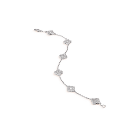[💎ROSE💎]CLOVER 6 MOTIF SILVER DIAMOND BRACELET