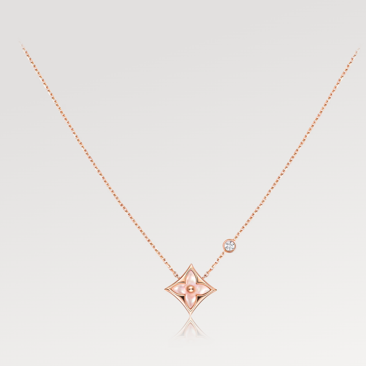 [Rose Tomorrow] STAR PINK MOP 1 DIAMOND PINK GOLD NECKLACE