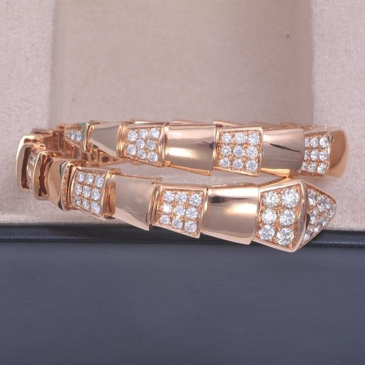 [Rose Tomorrow]SERPENTI WIDE BRACELET PINK GOLD DIAMOND