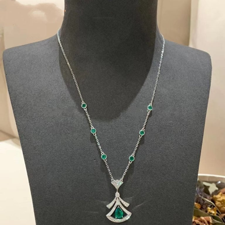 [Rose Tomorrow]DREAM NECKLACE MALACHITE DIAMOND SILVER