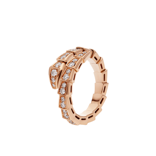 [Rose Tomorrow]SERPENTI RING PINK GOLD DIAMOND PAVED 4MM