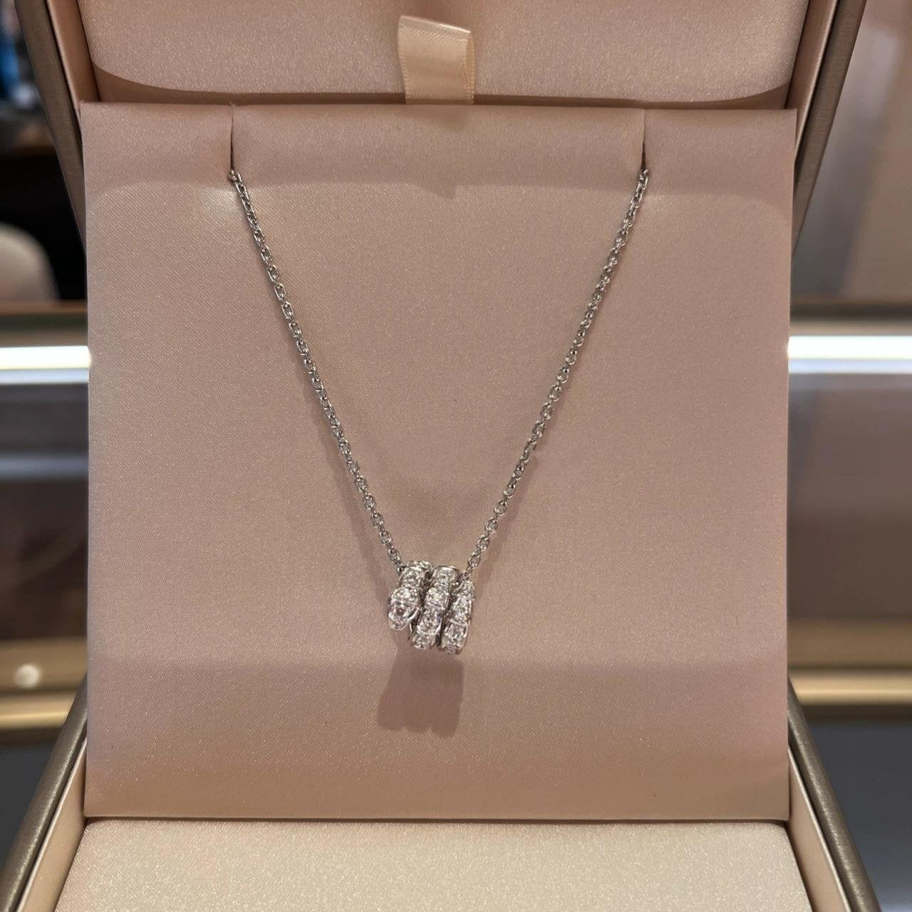 [Rose Tomorrow]SERPENTI  NECKLACE DOUBLE RING DIAMOND