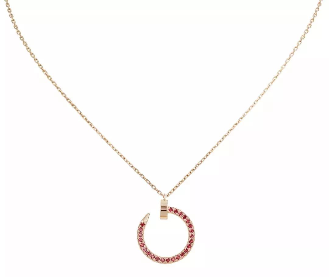 [Rose Tomorrow]JUSTE NECKLACE GOLD RED DIAMONDS