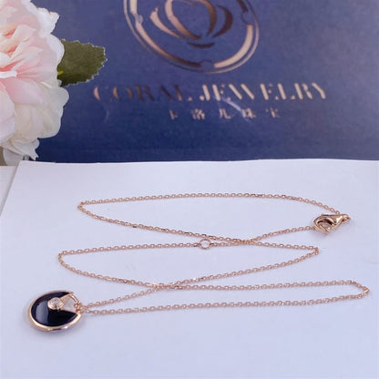 [Rose Tomorrow]AMULETTE ROSE GOLD ONYX NECKLACE