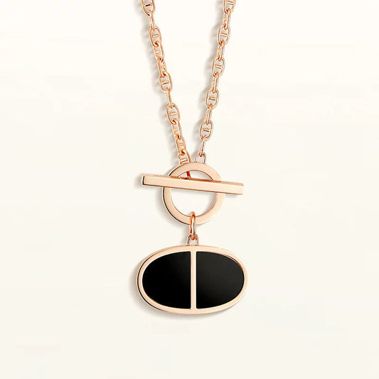 [Rose Tomorrow]CHAINE VERSO BLACK CERAMIC NECKLACE