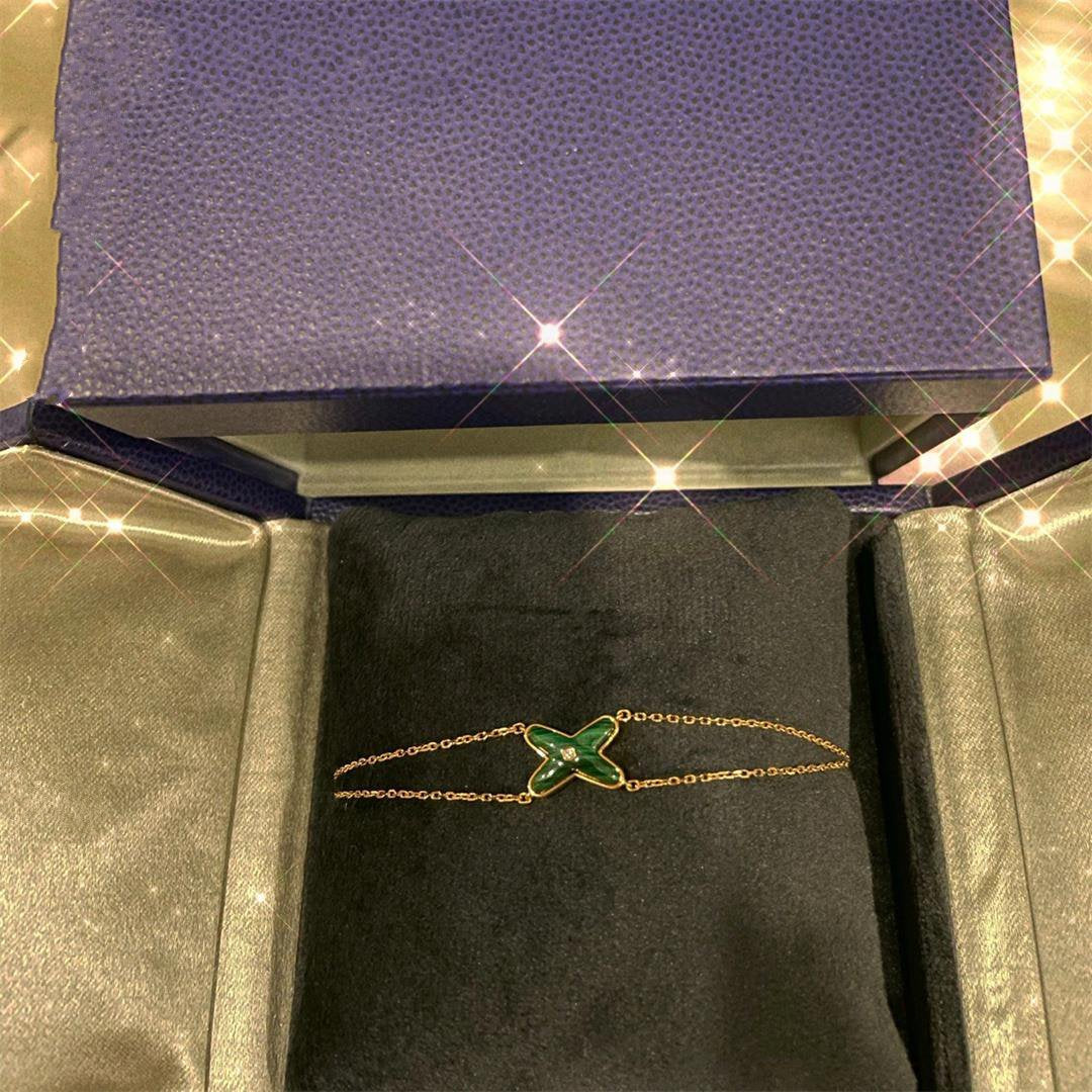 [Rose Tomorrow]JEUX BRACELET MALACHITE PINK GOLD 1 DIAMOND